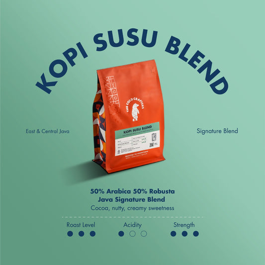 Kopi Susu Espresso Blend Minuman Kekinian Biji Bubuk Arabica 50% Robusta 50%